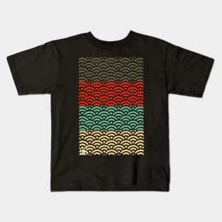 Retro Japanese Clouds Pattern RE:COLOR 06 Kids T-Shirt